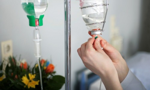 Preparing an IV drip